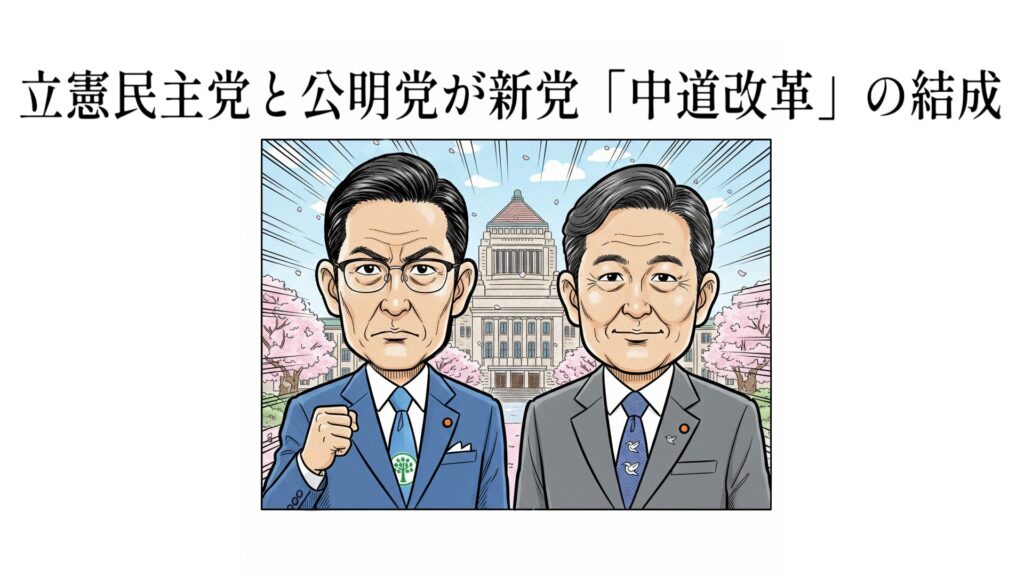 立憲民主党と公明党が新党「中道改革」の結成で合意との報道