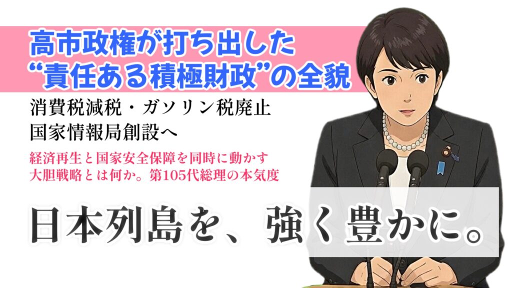 「日本列島を、強く豊かに。」高市政権が打ち出した“責任ある積極財政”の全貌