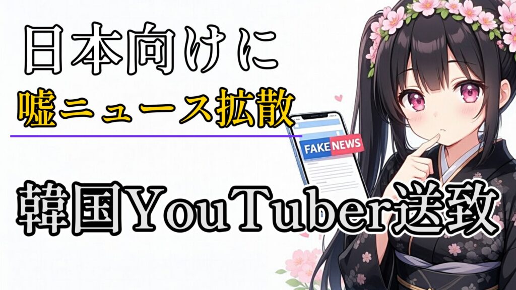 日本向け発信の韓国人YouTuber、虚偽事実の流布により検察へ送致