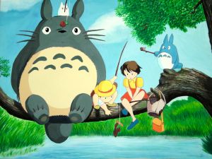 となりのトトロ「トトロ、サツキとメイと水辺遊び」