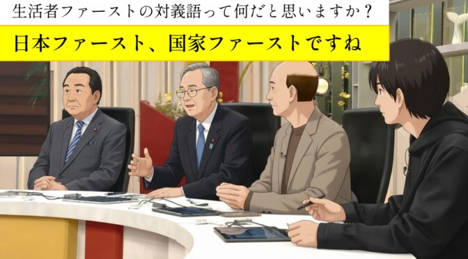 生活者ファーストの対義語を聞かれた野田氏・斎藤氏「日本ファースト、国家ファーストですね」